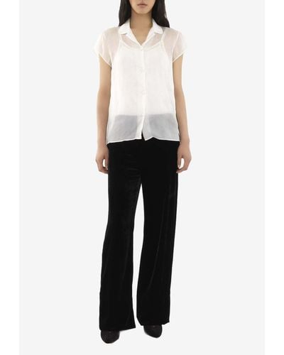 Chloé X Atelier Jolie Short-Sleeved Silk Shirt - White