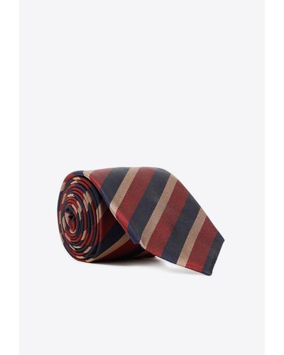 Dunhill Striped Silk Tie - Red