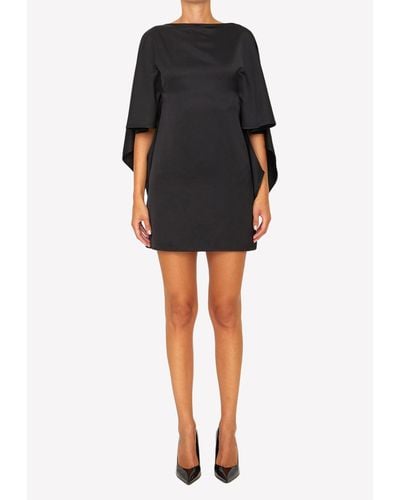 The Attico Sharon Mini Dress With Batwing Sleeves - Black