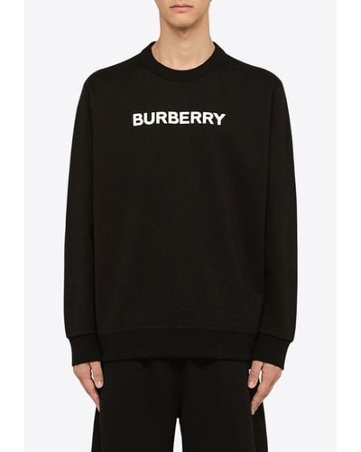 Burberry Logo-Printed Pullover Sweatshirt - Black