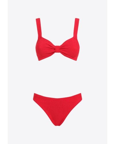 Hunza G Bonnie Sweetheart-Neck Bikini - Red