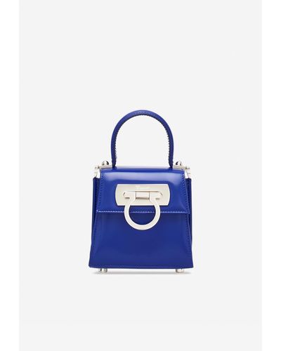 Ferragamo Micro Iconic Top Handle Bag - Blue