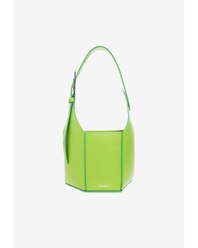 The Attico Dusk Leather Shoulder Bag - Green