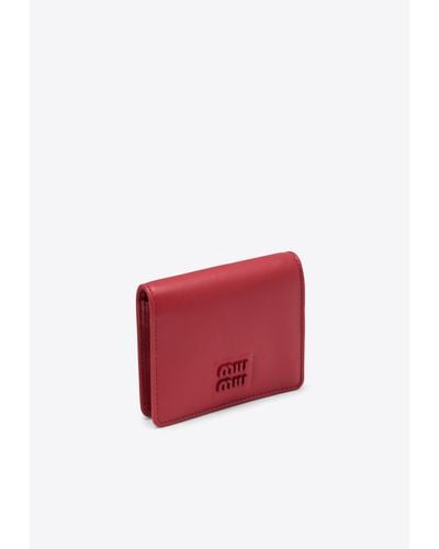Miu Miu Small Logo Leather Wallet - Red