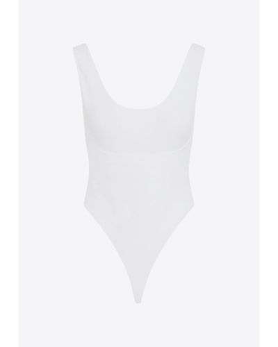 Alaïa High-Cut Sleeveless Bodysuit - White