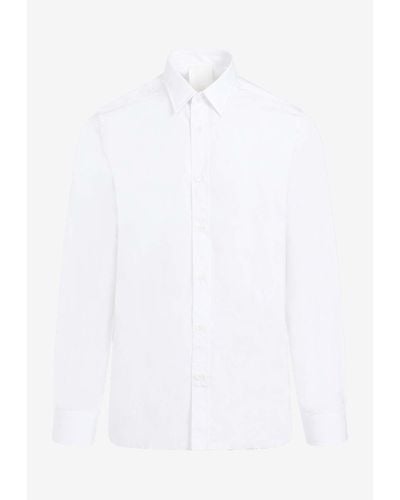 Givenchy Logo-Embroidered Long-Sleeved Shirt - White