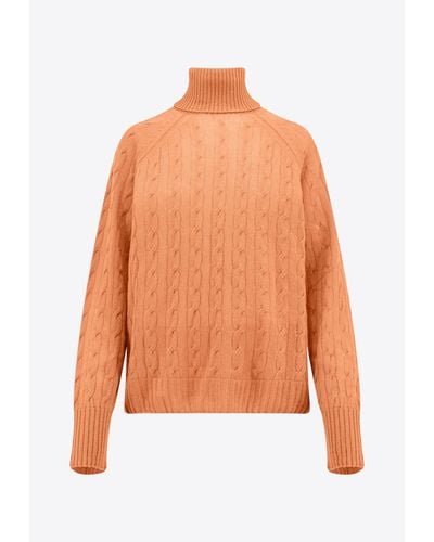 Etro Cable-Knit Turtleneck Sweater - Orange