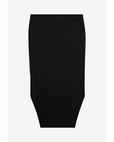 Givenchy Asymmetrical Wool Midi Skirt - Black