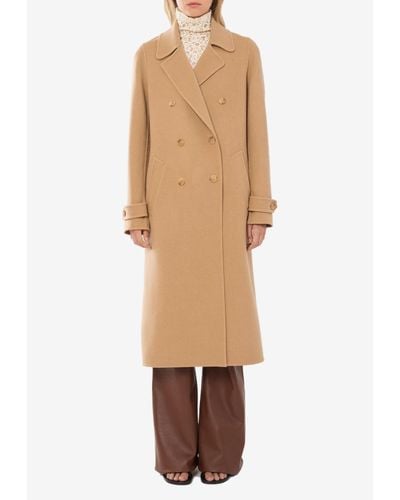 Chloé Masculine Wool And Cashmere Overcoat - Natural