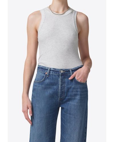 Citizens of Humanity Isabel Ribbed Tank Top - Blue