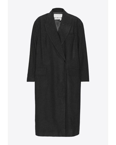 Remain Oversized Boxy Long Coat - Black