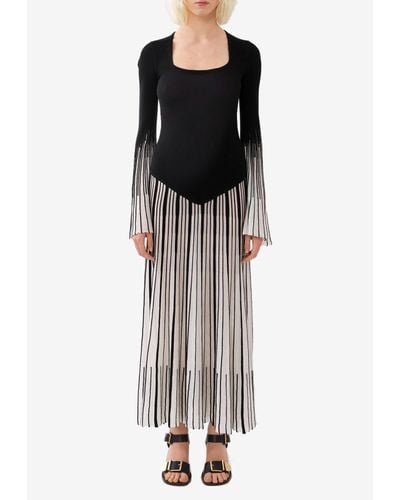 Chloé Striped Maxi Dress - Black