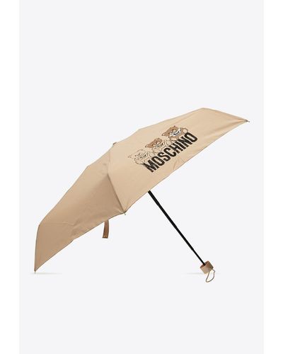 Moschino Logo-Printed Umbrella - White