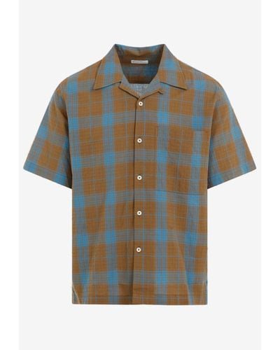 Universal Works Camp Checked Bowling Shirt - Brown