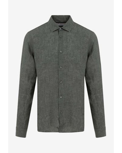 Orlebar Brown Giles Linen Shirt - Gray