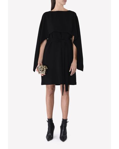 Hussein Chalayan Front Tie-Up Overlay Dress - Black