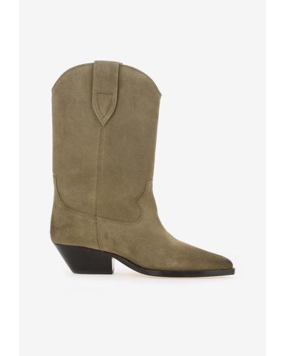 Isabel Marant Duerto 40 Cowboy Suede Boots - Green