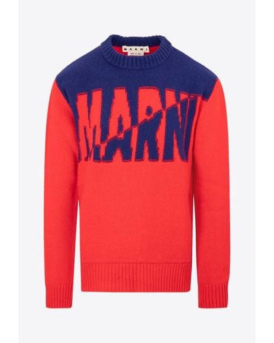 Marni Wool Logo Sweater - Red