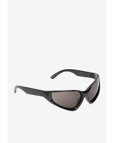 Balenciaga Xpander Rectangle Acetate Sunglasses - White