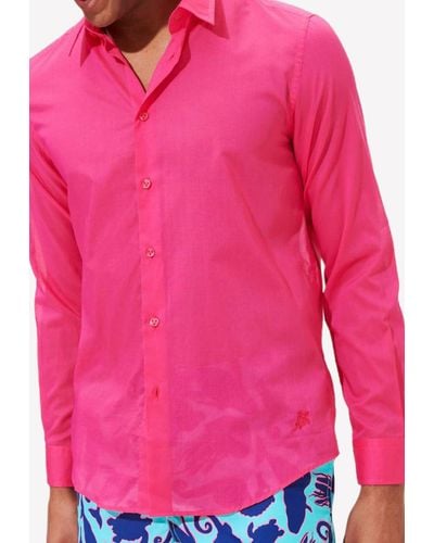 Vilebrequin Caracal Long-Sleeved Cotton Shirt - Pink