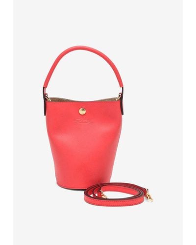 Longchamp Xs Épure Leather Bucket Bag - Red