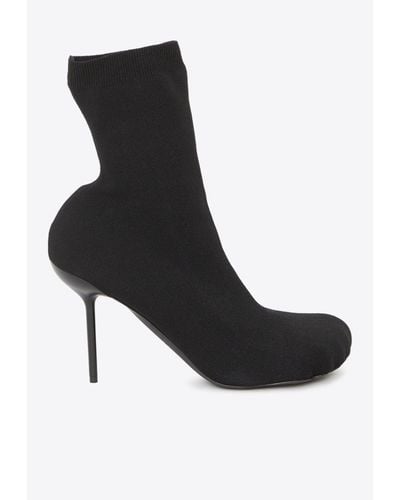 Balenciaga Exquisite Anatomic Stretch Knit Ankle Boots. - Black