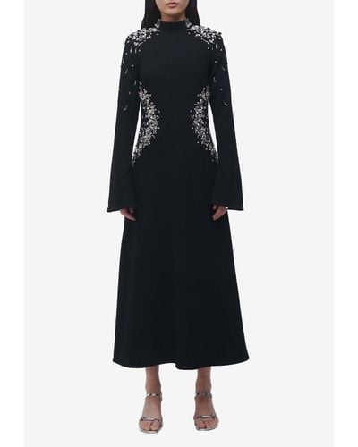 Jonathan Simkhai Odetta Long-sleeved Midi Dress - Black