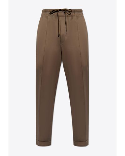 Tom Ford Pintucked Cady Track Pants - Brown