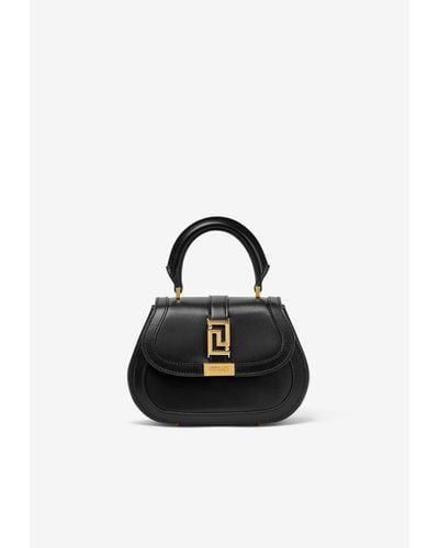 Versace Mini Greca Goddess Top Handle Bag - Black