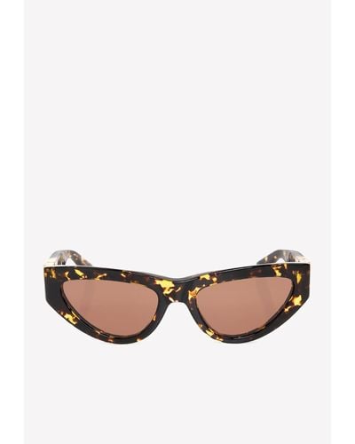 Bottega Veneta Angle Cat-Eye Sunglasses - Natural
