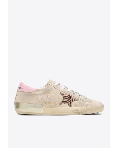 Golden Goose Super-Star Distressed Low-Top Sneakers - White