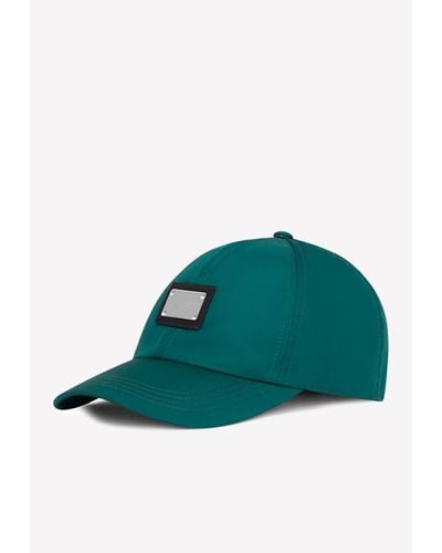 Dolce & Gabbana Metal Logo Nylon Baseball Cap - Green