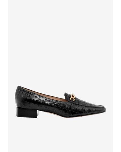 Tom Ford Whitney Croc-Embossed Leather Loafers - White