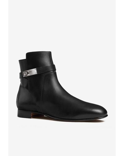 Hermès Neo Ankle Boots In Calfskin - Black