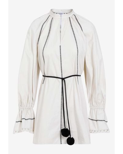 Max Mara Rive Mini Kaftan Dress - White
