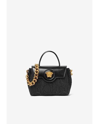 Versace Small La Medusa Top Handle Bag - Black