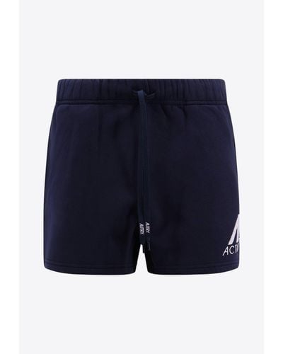 Autry Logo-Embroidered Track Shorts - Blue