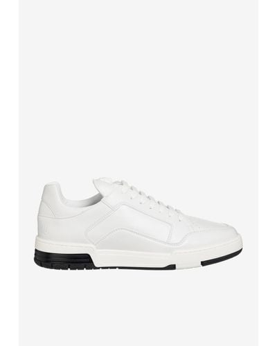 Moschino Low-Top Faux Leather Sneakers - White