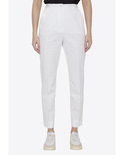 Dolce & Gabbana Straight-Leg Cropped Pants - White