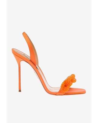 Aquazzura Chain Of Love 105 Slingback Sandals - Orange