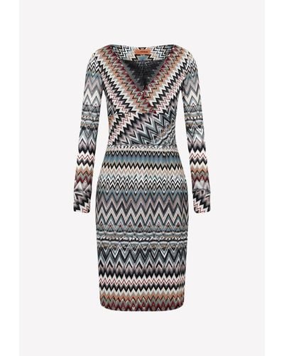 Missoni Chevron Pattern Knitted Dress - Multicolour