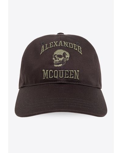 Alexander McQueen Logo Embroidered Baseball Cap - Brown