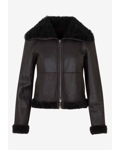 Akris Lamb Leather Jacket - Black