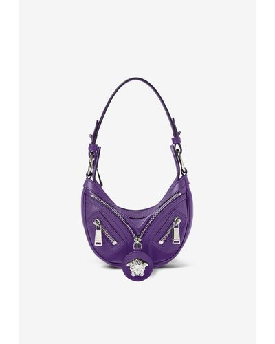 Versace Mini Repeat Hobo Shoulder Bag - Purple