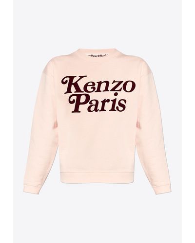 KENZO Logo-Printed Crewneck Sweatshirt - Pink