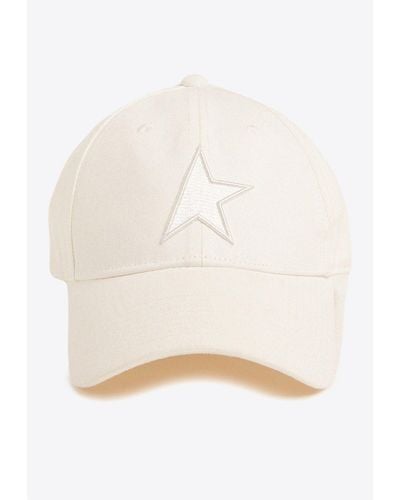 Golden Goose Star-Embroidered Baseball Cap - White