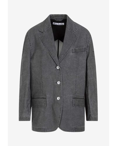 Acne Studios Washed-Out Single-Breasted Blazer - Gray