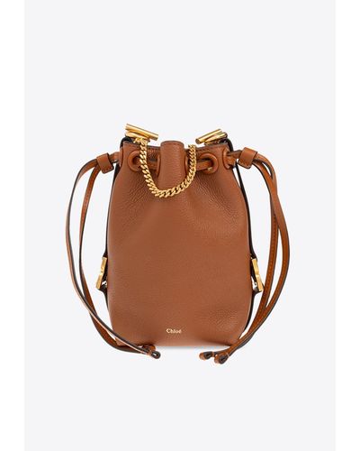 Chloé Micro Marcie Bucket Shoulder Bag - Brown