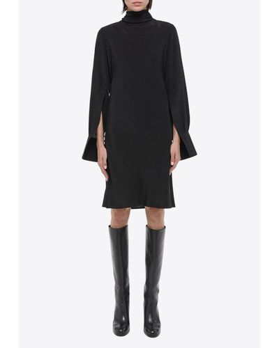 Helmut Lang Reversible Scarf Silk Knee-Length Dress - Black