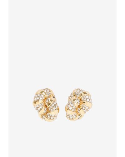 Lanvin Crystal Embellished Earrings - White